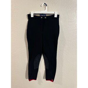 Y Equestrian Black & Red Medalist Horse Riding Breeches Pants